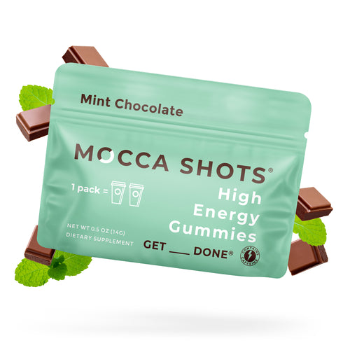 Mocca Shots Energy Gummies with Caffeine Mint Chocolate 12-Pack