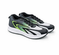 Men's Grey and Black Sports Shoes with Neon Green